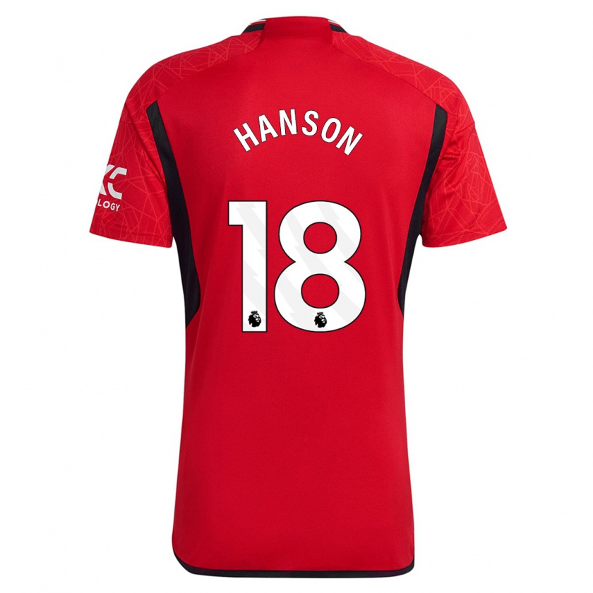 Kandiny Homme Maillot Kirsty Hanson #18 Rouge Tenues Domicile 2023/24 T-Shirt