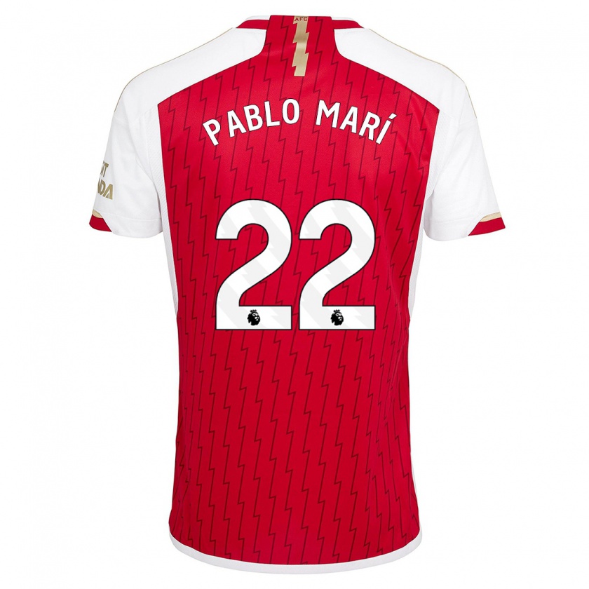 Kandiny Homme Maillot Pablo Mari #22 Rouge Tenues Domicile 2023/24 T-Shirt