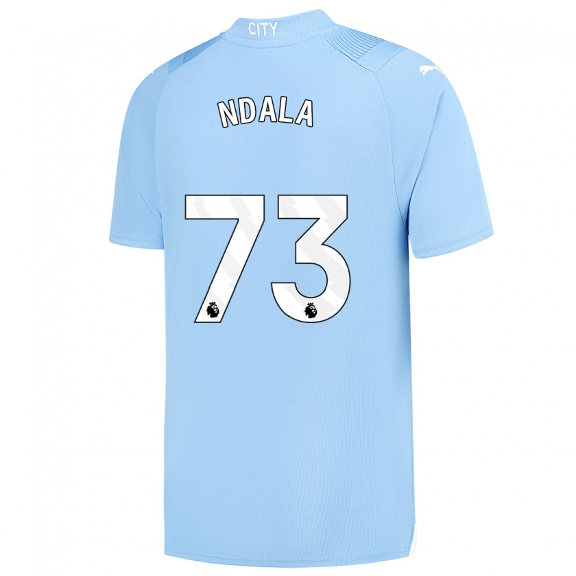 Kandiny Homme Maillot Joel Ndala #73 Bleu Clair Tenues Domicile 2023/24 T-Shirt