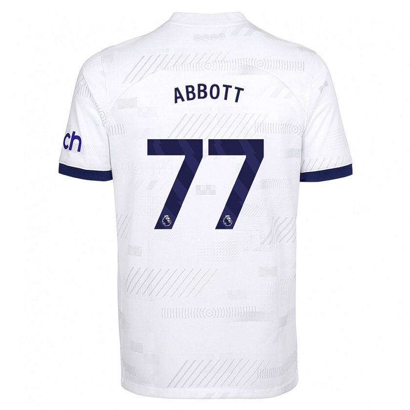 Kandiny Homme Maillot George Abbott #77 Blanc Tenues Domicile 2023/24 T-Shirt