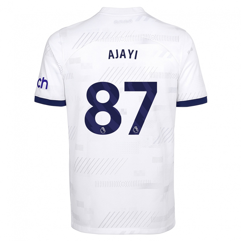 Kandiny Homme Maillot Damola Ajayi #87 Blanc Tenues Domicile 2023/24 T-Shirt