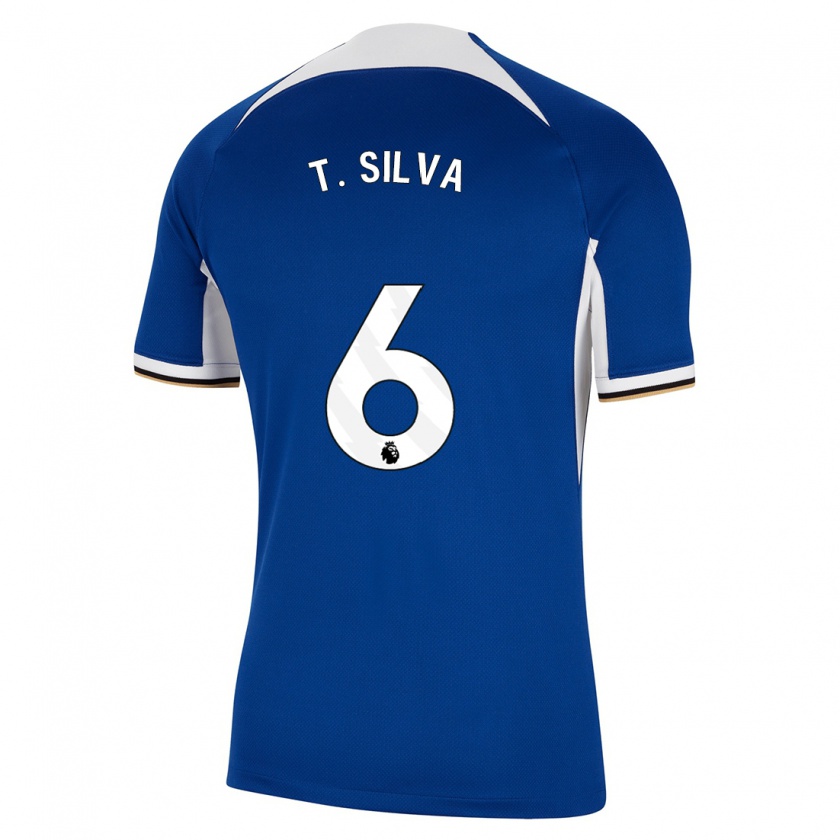 Kandiny Homme Maillot Thiago Silva #6 Bleu Tenues Domicile 2023/24 T-Shirt