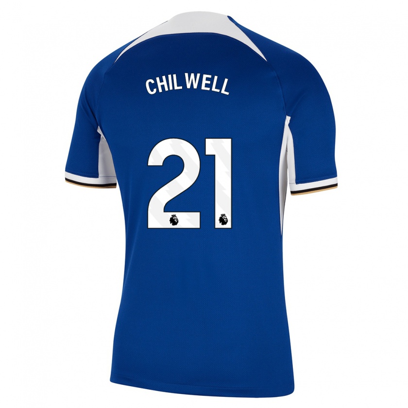Kandiny Homme Maillot Ben Chilwell #21 Bleu Tenues Domicile 2023/24 T-Shirt