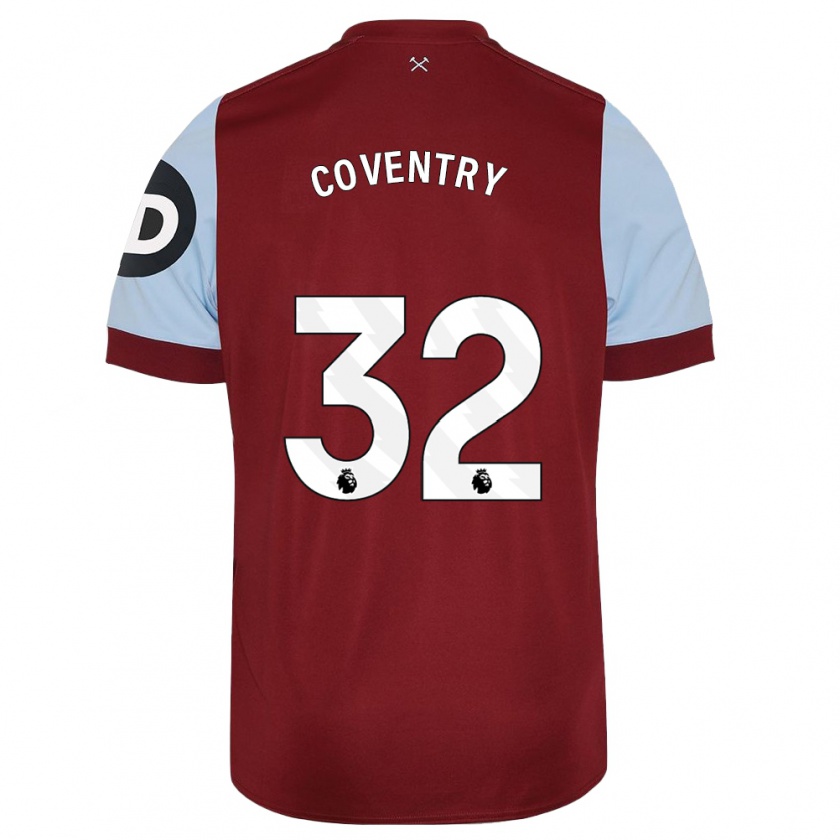 Kandiny Homme Maillot Conor Coventry #32 Bordeaux Tenues Domicile 2023/24 T-Shirt