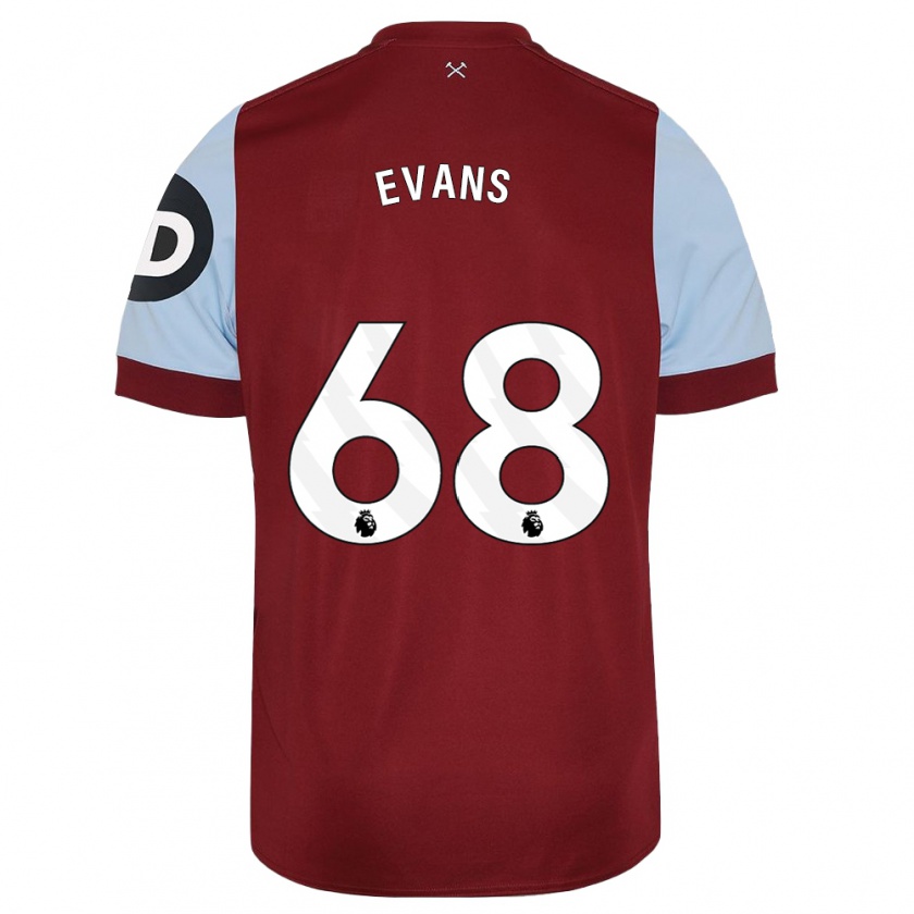 Kandiny Homme Maillot Isaac Evans #68 Bordeaux Tenues Domicile 2023/24 T-Shirt