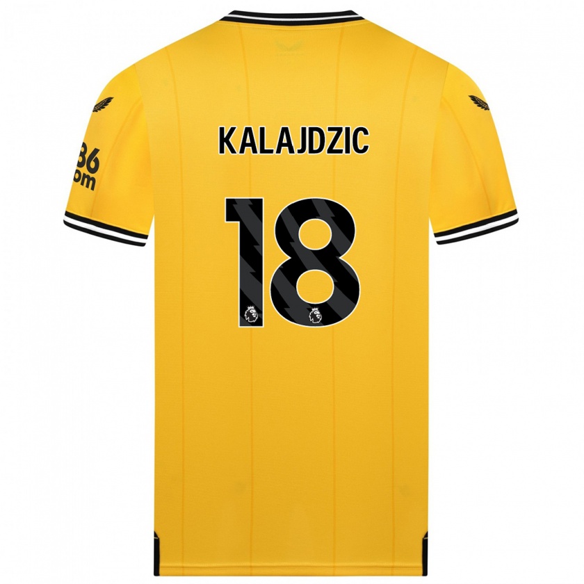 Kandiny Homme Maillot Sasa Kalajdzic #18 Jaune Tenues Domicile 2023/24 T-Shirt