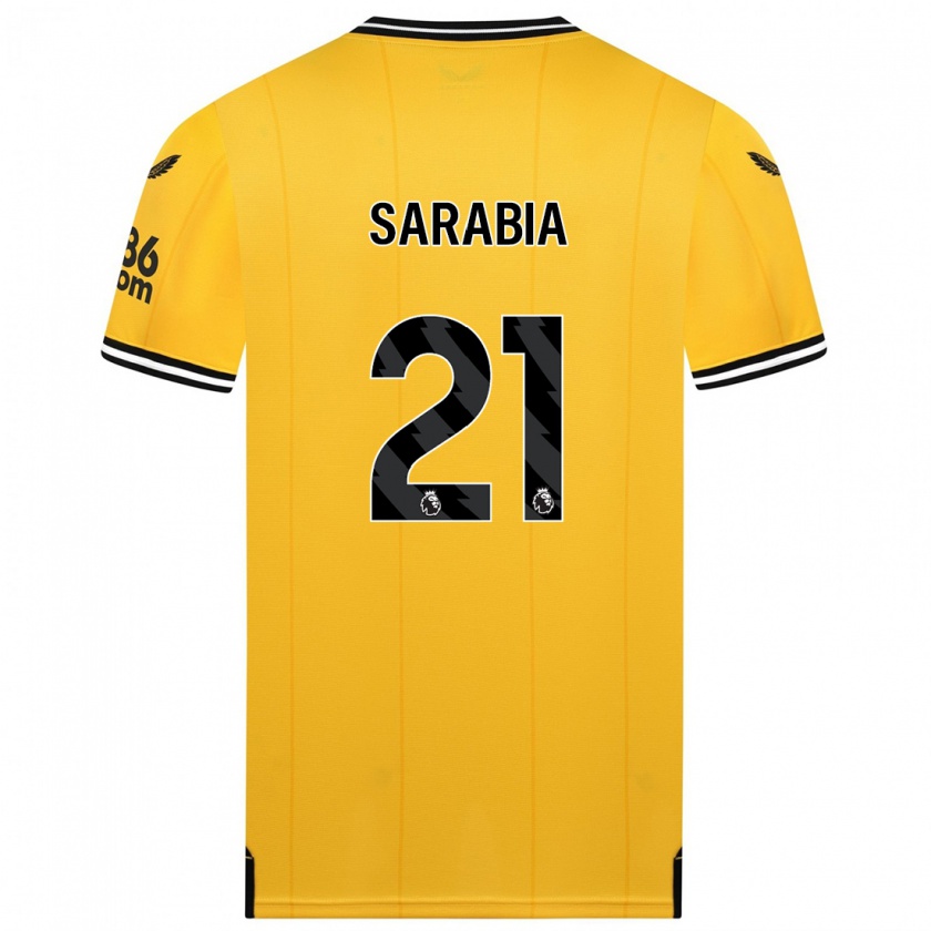 Kandiny Homme Maillot Pablo Sarabia #21 Jaune Tenues Domicile 2023/24 T-Shirt