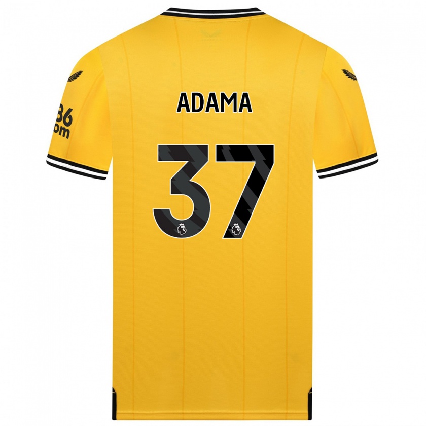 Kandiny Homme Maillot Adama Traore #37 Jaune Tenues Domicile 2023/24 T-Shirt