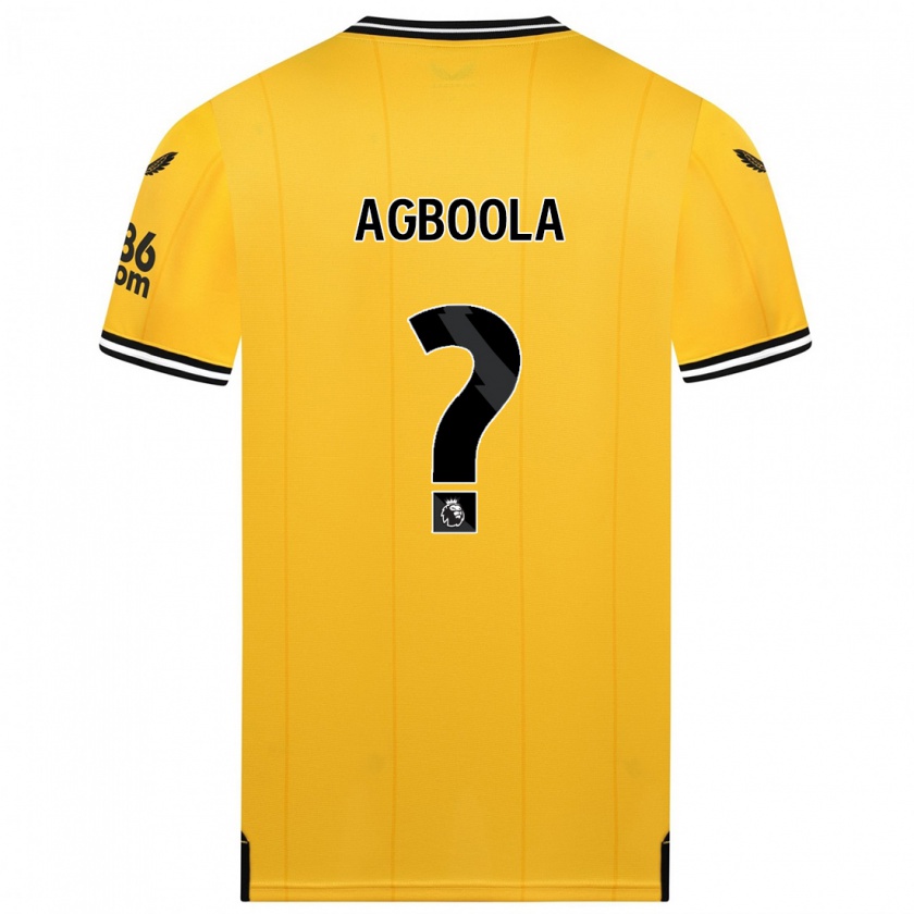 Kandiny Homme Maillot Michael Agboola #0 Jaune Tenues Domicile 2023/24 T-Shirt