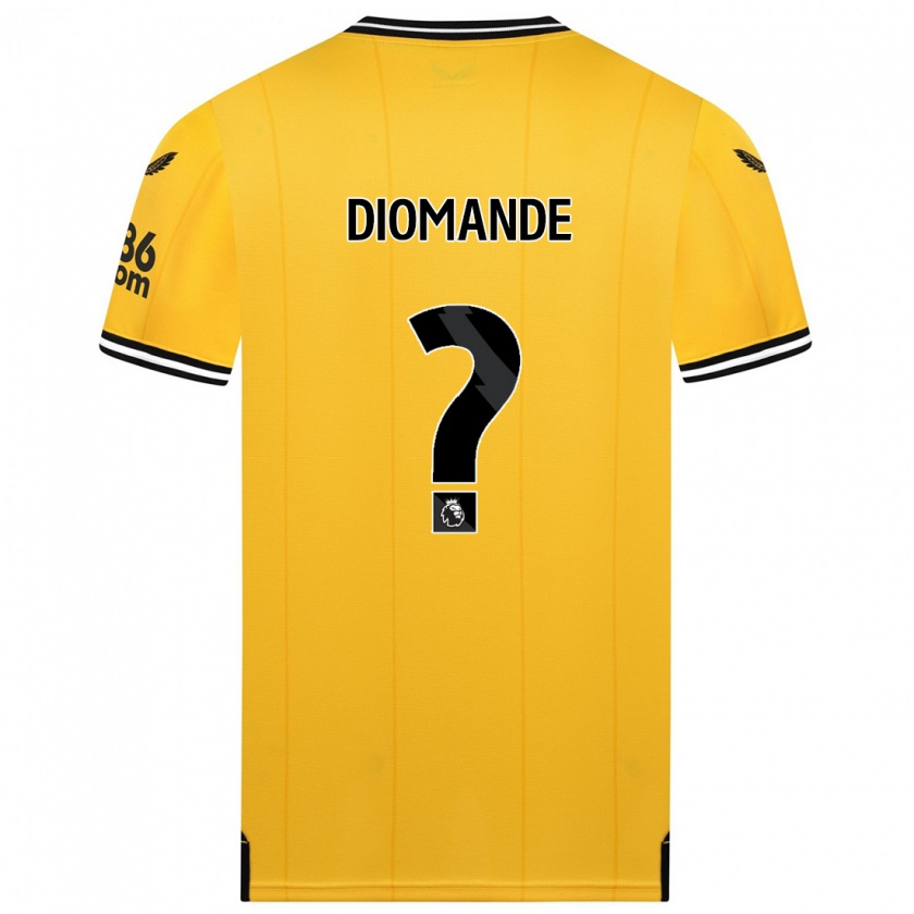 Kandiny Homme Maillot Mo Diomande #0 Jaune Tenues Domicile 2023/24 T-Shirt