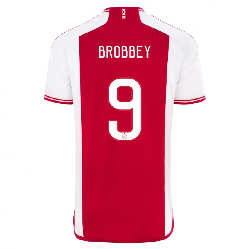 Kandiny Homme Maillot Brian Brobbey #9 Rouge Blanc Tenues Domicile 2023/24 T-Shirt