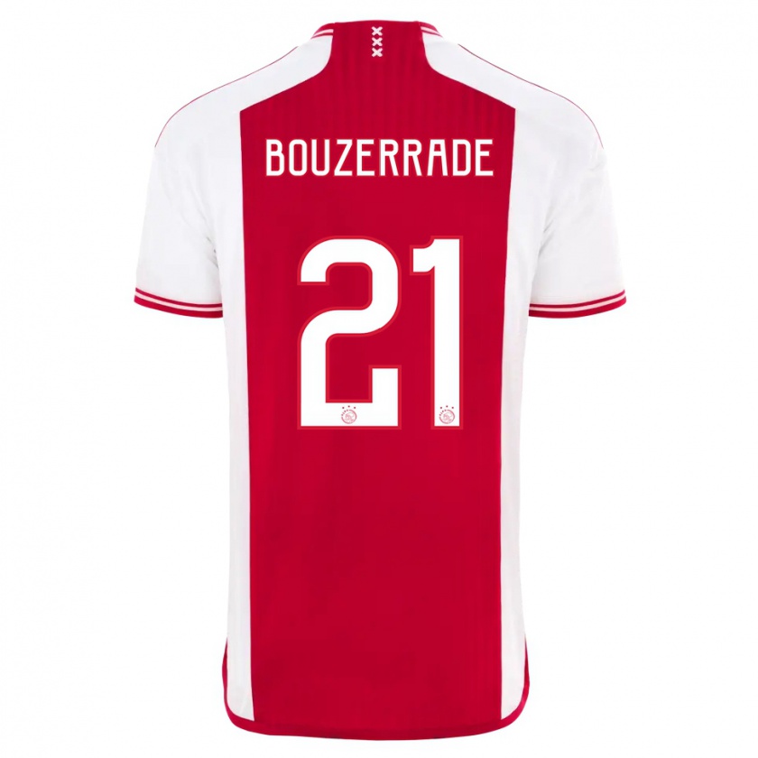 Kandiny Homme Maillot Zaina Bouzerrade #21 Rouge Blanc Tenues Domicile 2023/24 T-Shirt
