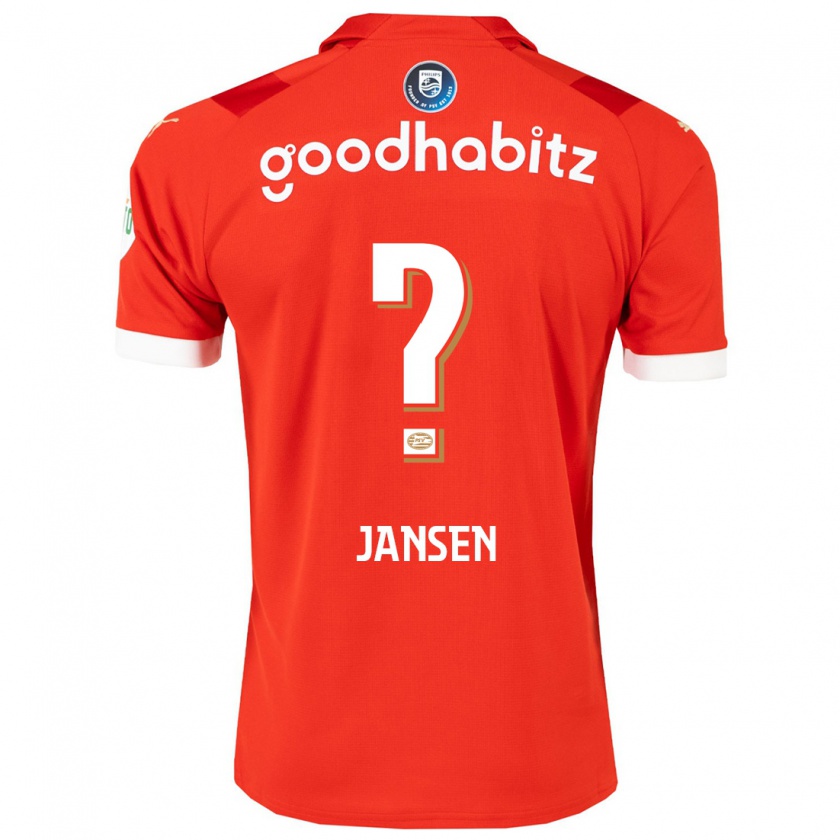 Kandiny Homme Maillot Koen Jansen #0 Rouge Tenues Domicile 2023/24 T-Shirt