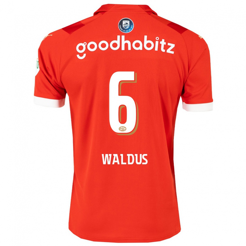 Kandiny Homme Maillot Maruschka Waldus #6 Rouge Tenues Domicile 2023/24 T-Shirt