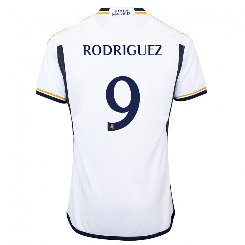 Kandiny Homme Maillot Álvaro Rodríguez #9 Blanc Tenues Domicile 2023/24 T-Shirt