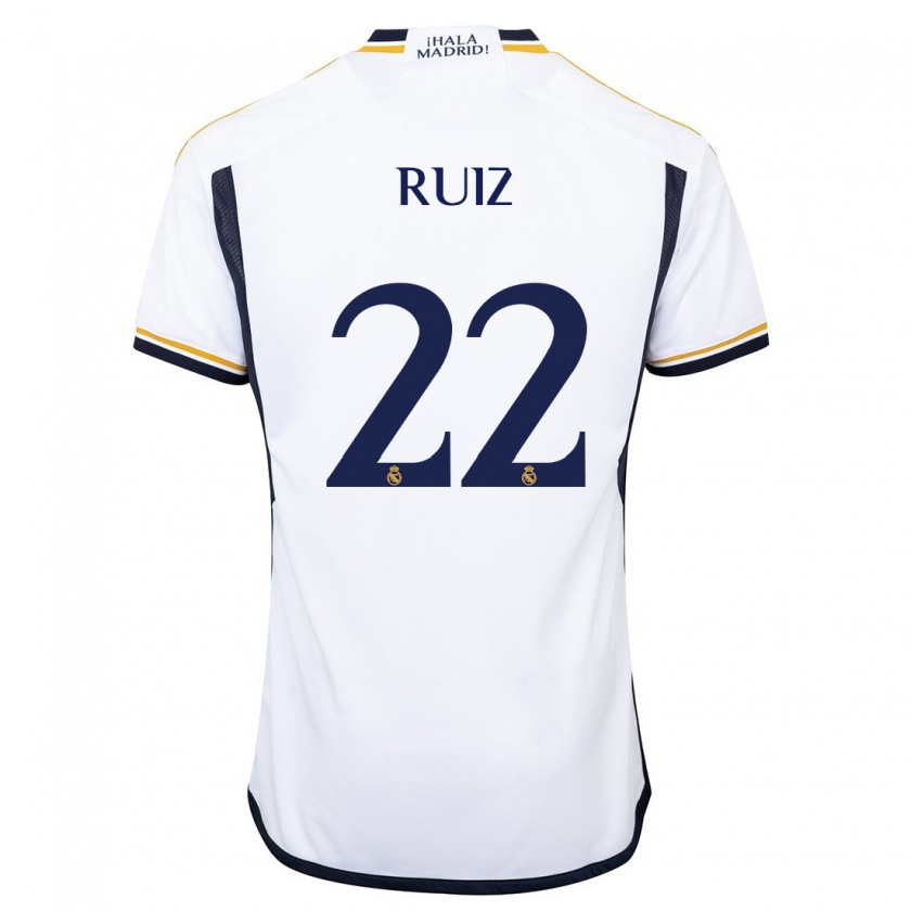 Kandiny Homme Maillot Ferran Ruiz #22 Blanc Tenues Domicile 2023/24 T-Shirt