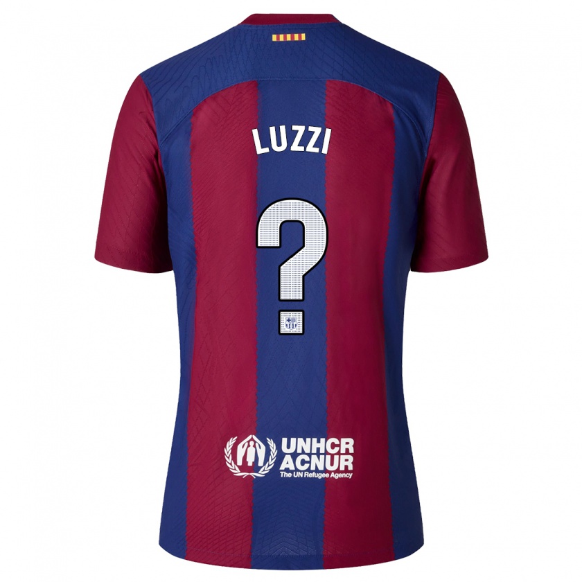 Kandiny Homme Maillot Fabian Luzzi #0 Rouge Bleu Tenues Domicile 2023/24 T-Shirt