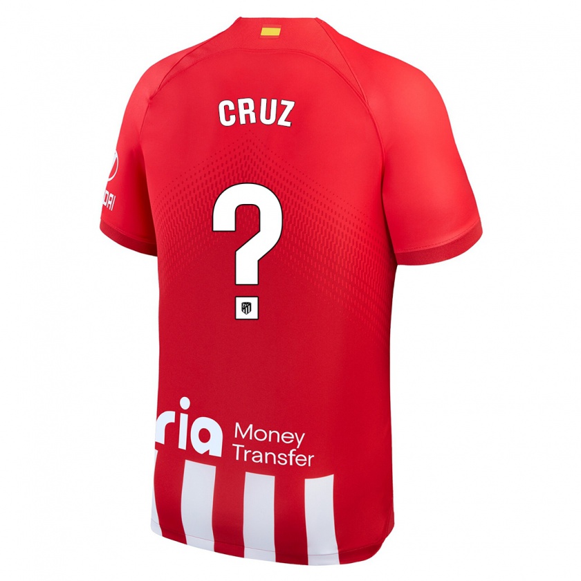 Kandiny Homme Maillot Alberto Cruz #0 Rouge Blanc Tenues Domicile 2023/24 T-Shirt