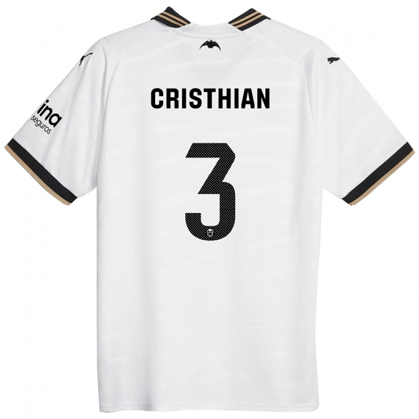 Kandiny Homme Maillot Cristhian Mosquera #3 Blanc Tenues Domicile 2023/24 T-Shirt