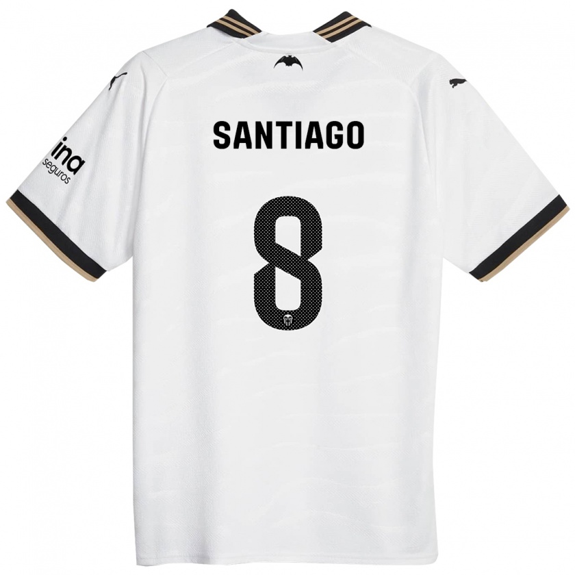 Kandiny Homme Maillot Yellu Santiago #8 Blanc Tenues Domicile 2023/24 T-Shirt