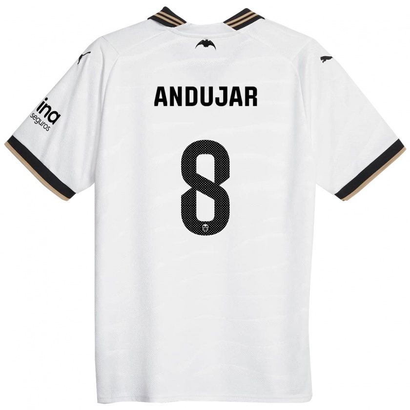 Kandiny Homme Maillot Candela Andujar #8 Blanc Tenues Domicile 2023/24 T-Shirt