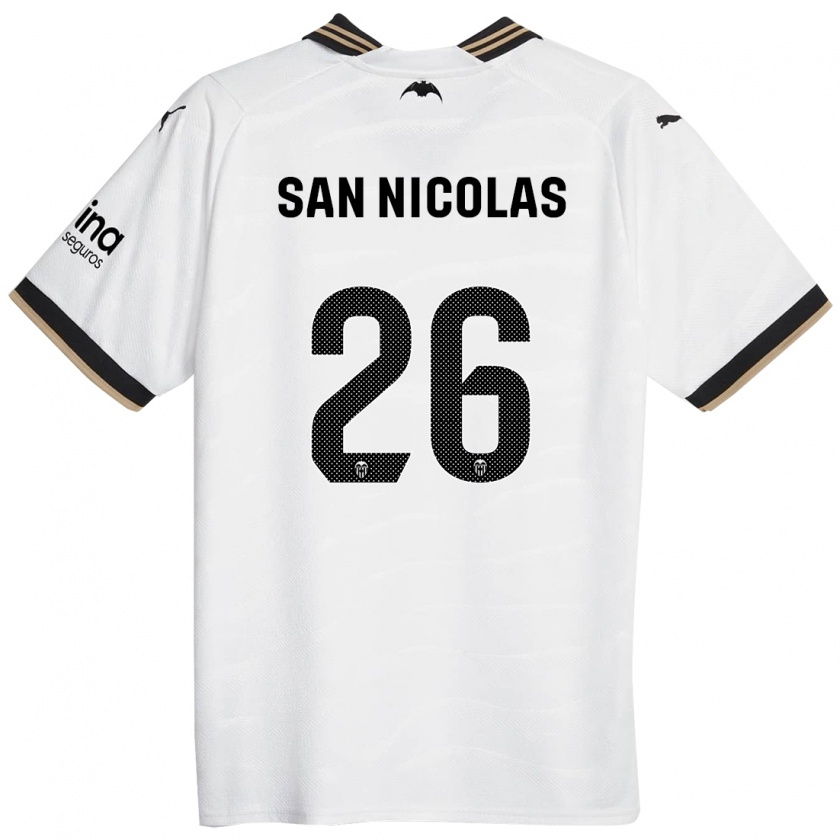 Kandiny Homme Maillot Olga San Nicolas #26 Blanc Tenues Domicile 2023/24 T-Shirt