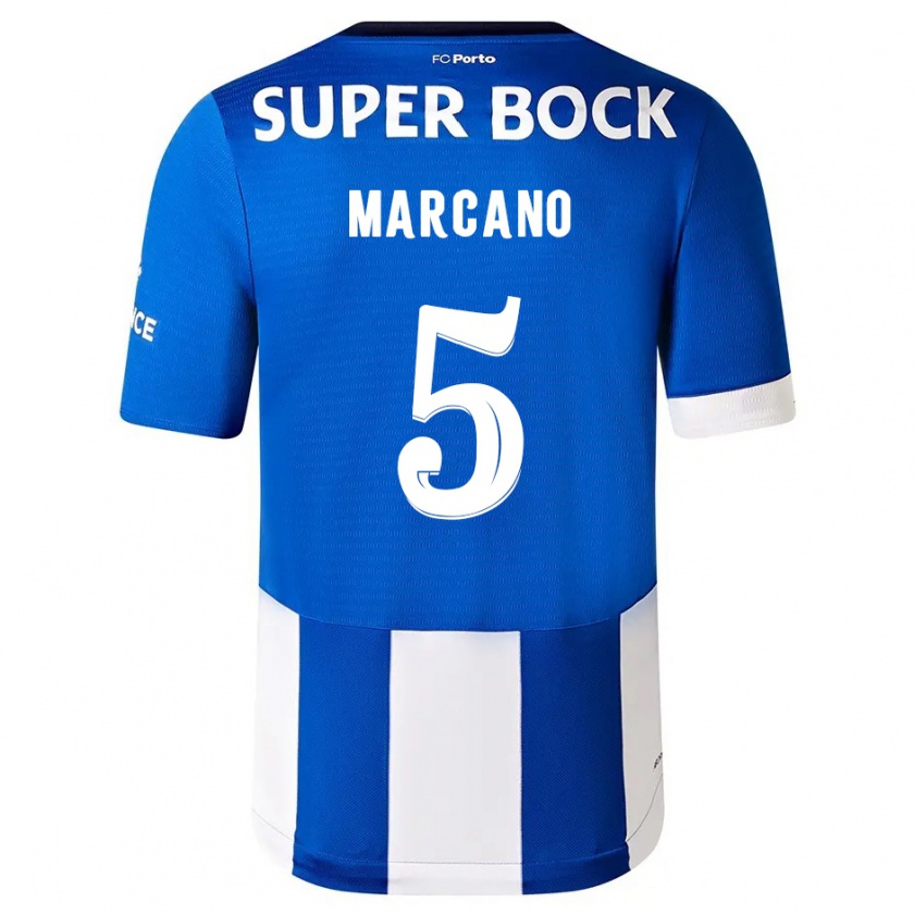 Kandiny Homme Maillot Iván Marcano #5 Bleu Blanc Tenues Domicile 2023/24 T-Shirt