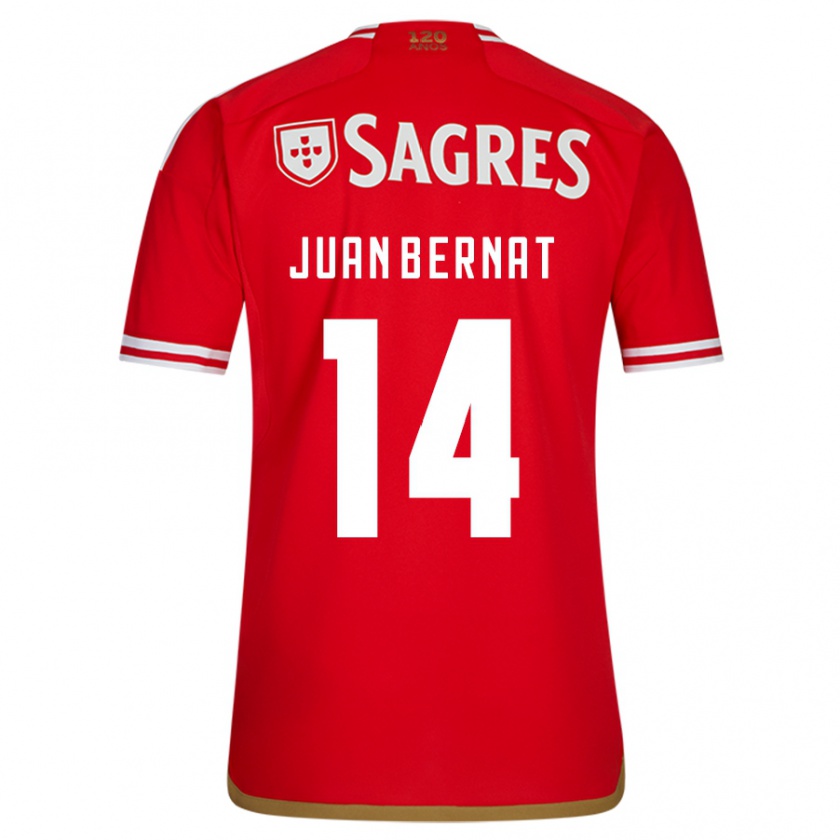 Kandiny Homme Maillot Juan Bernat #14 Rouge Tenues Domicile 2023/24 T-Shirt