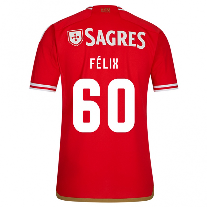 Kandiny Homme Maillot Nuno Félix #60 Rouge Tenues Domicile 2023/24 T-Shirt