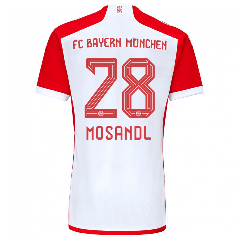 Kandiny Homme Maillot Moritz Mosandl #28 Rouge Blanc Tenues Domicile 2023/24 T-Shirt
