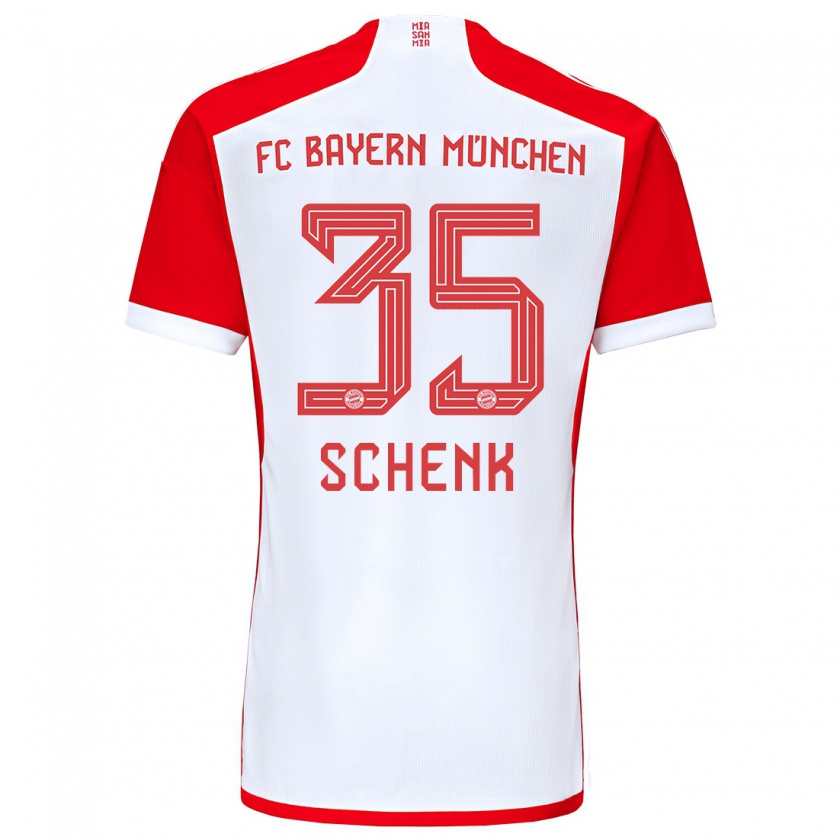 Kandiny Homme Maillot Johannes Schenk #35 Rouge Blanc Tenues Domicile 2023/24 T-Shirt