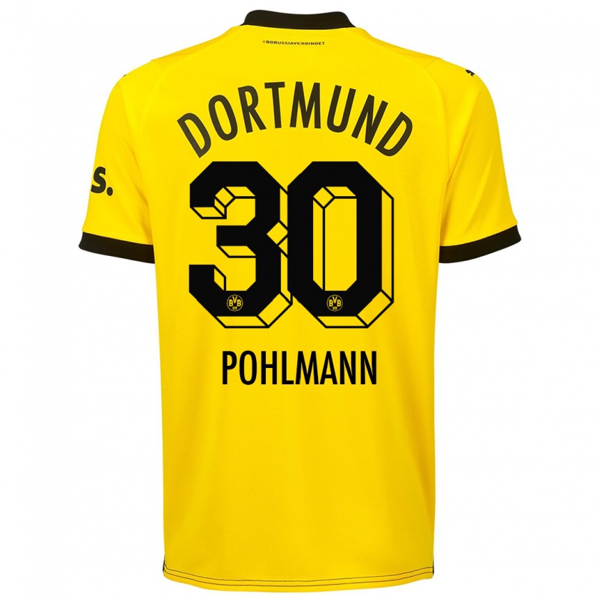 Kandiny Homme Maillot Ole Pohlmann #30 Jaune Tenues Domicile 2023/24 T-Shirt