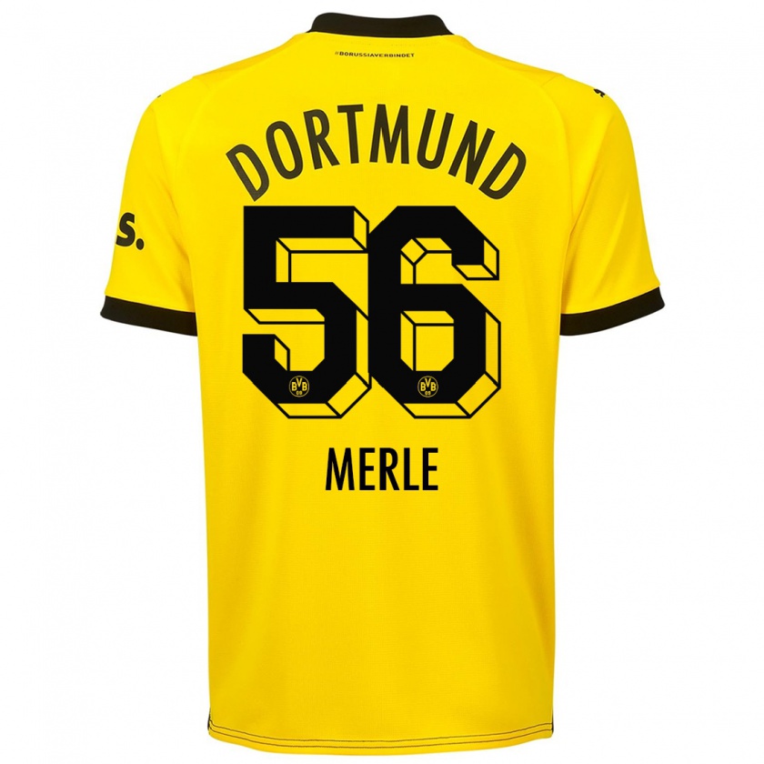Kandiny Homme Maillot Albers Merle #56 Jaune Tenues Domicile 2023/24 T-Shirt