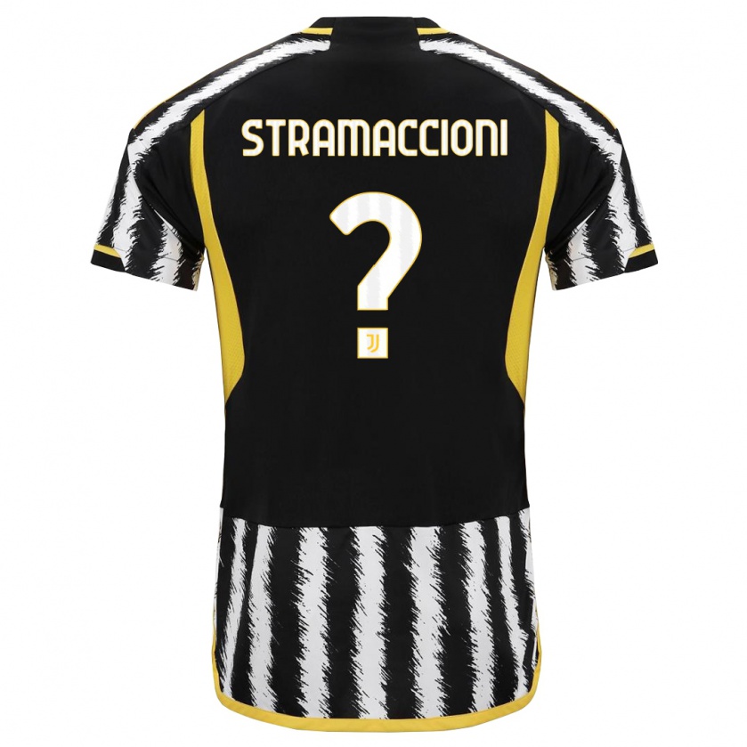 Kandiny Homme Maillot Diego Stramaccioni #0 Noir Blanc Tenues Domicile 2023/24 T-Shirt