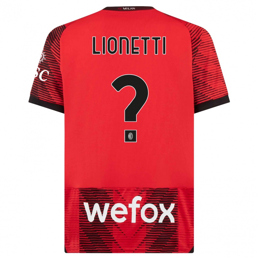 Kandiny Homme Maillot Francesco Lionetti #0 Rouge Noir Tenues Domicile 2023/24 T-Shirt