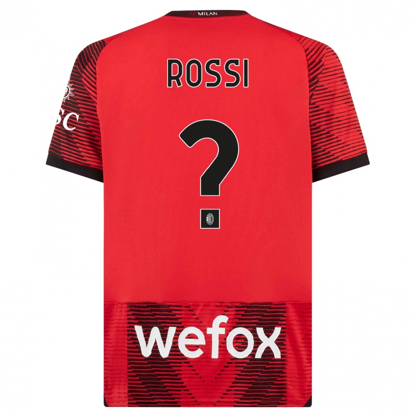 Kandiny Homme Maillot Gianluca Rossi #0 Rouge Noir Tenues Domicile 2023/24 T-Shirt