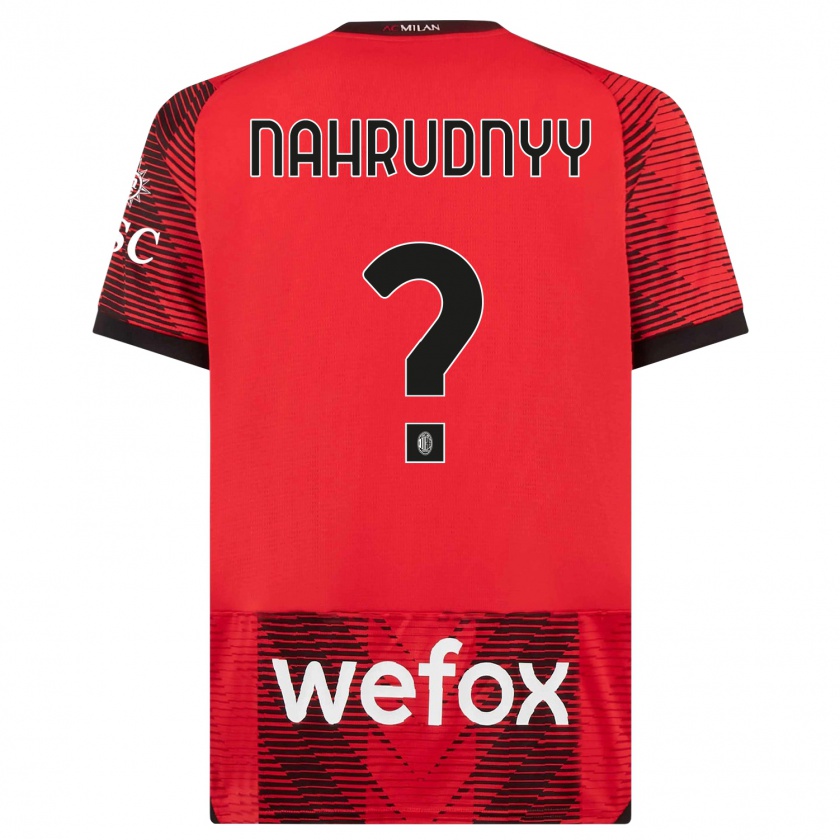 Kandiny Homme Maillot Vladislav Nahrudnyy #0 Rouge Noir Tenues Domicile 2023/24 T-Shirt