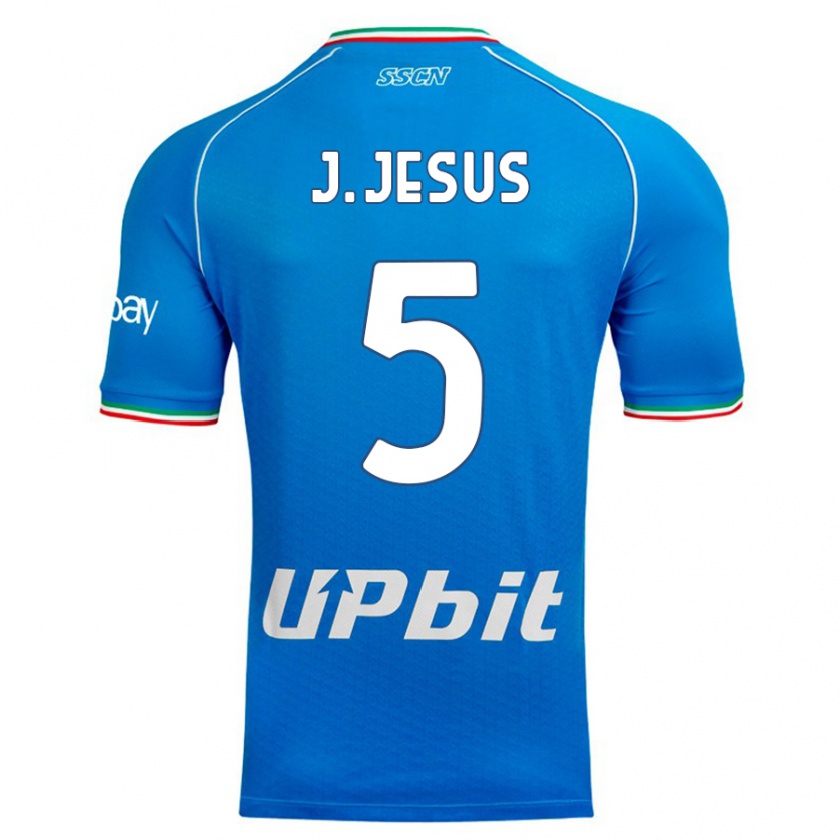 Kandiny Homme Maillot Juan Jesus #5 Bleu Ciel Tenues Domicile 2023/24 T-Shirt