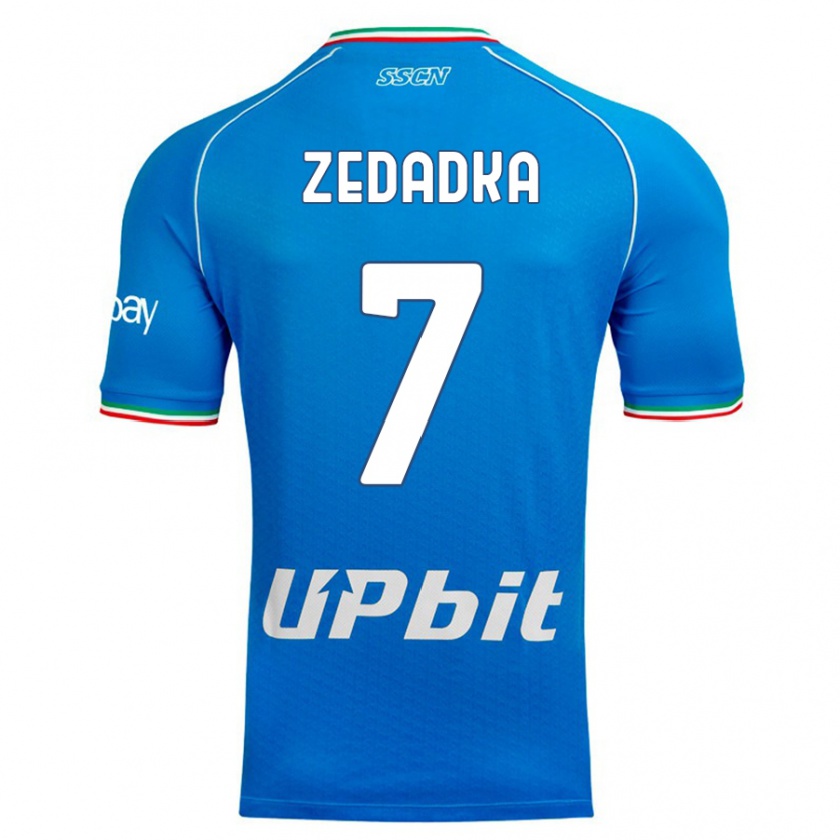 Kandiny Homme Maillot Karim Zedadka #7 Bleu Ciel Tenues Domicile 2023/24 T-Shirt