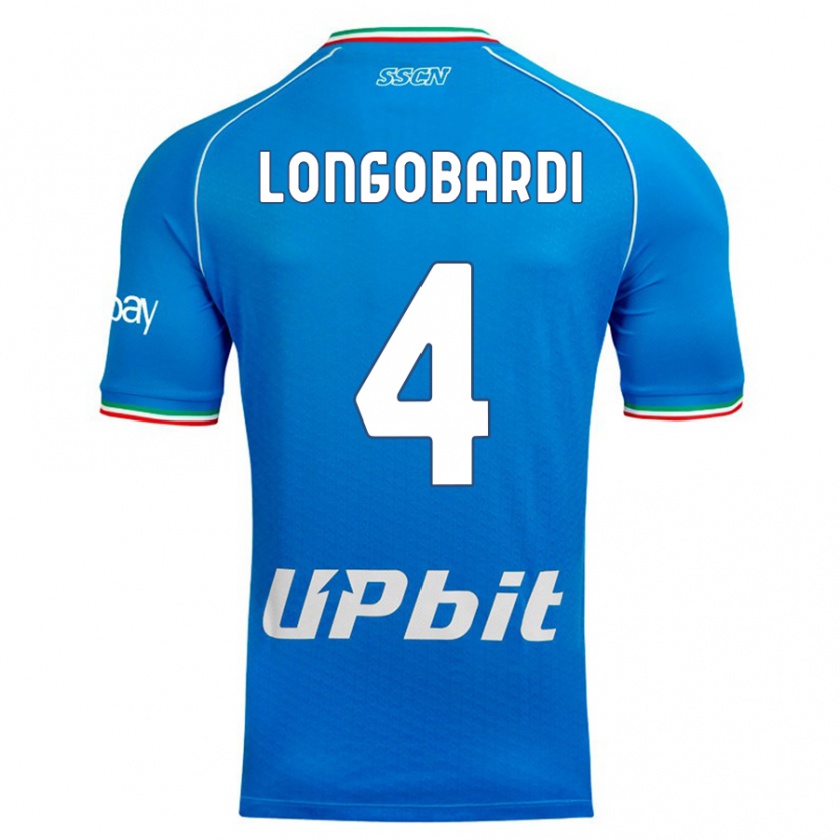 Kandiny Homme Maillot Salvatore Longobardi #4 Bleu Ciel Tenues Domicile 2023/24 T-Shirt