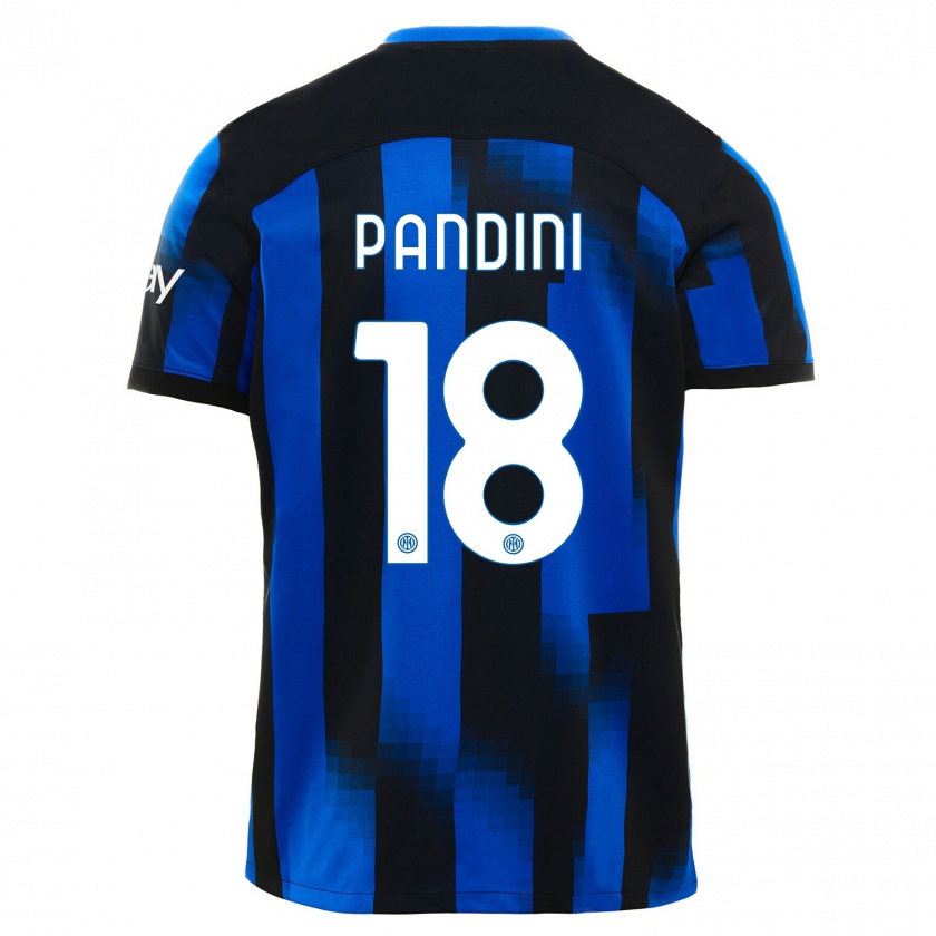 Kandiny Homme Maillot Marta Pandini #18 Noir Bleu Tenues Domicile 2023/24 T-Shirt