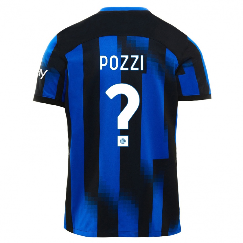 Kandiny Homme Maillot Andrea Pozzi #0 Noir Bleu Tenues Domicile 2023/24 T-Shirt