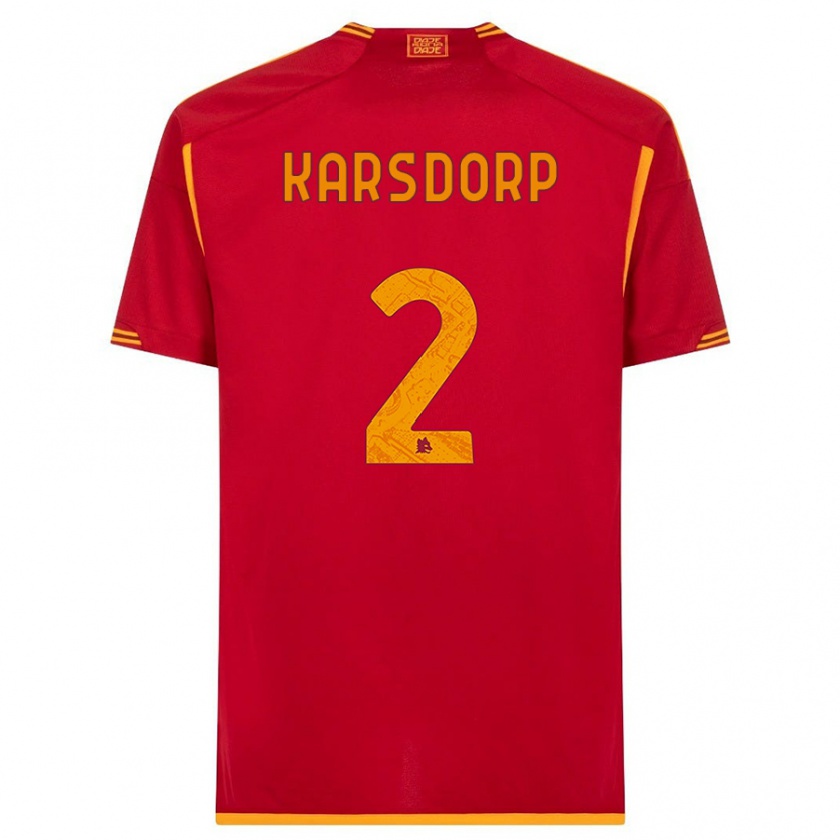 Kandiny Homme Maillot Rick Karsdorp #2 Rouge Tenues Domicile 2023/24 T-Shirt