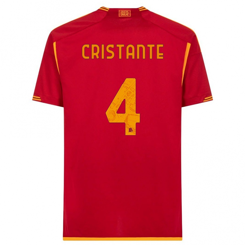 Kandiny Homme Maillot Bryan Cristante #4 Rouge Tenues Domicile 2023/24 T-Shirt