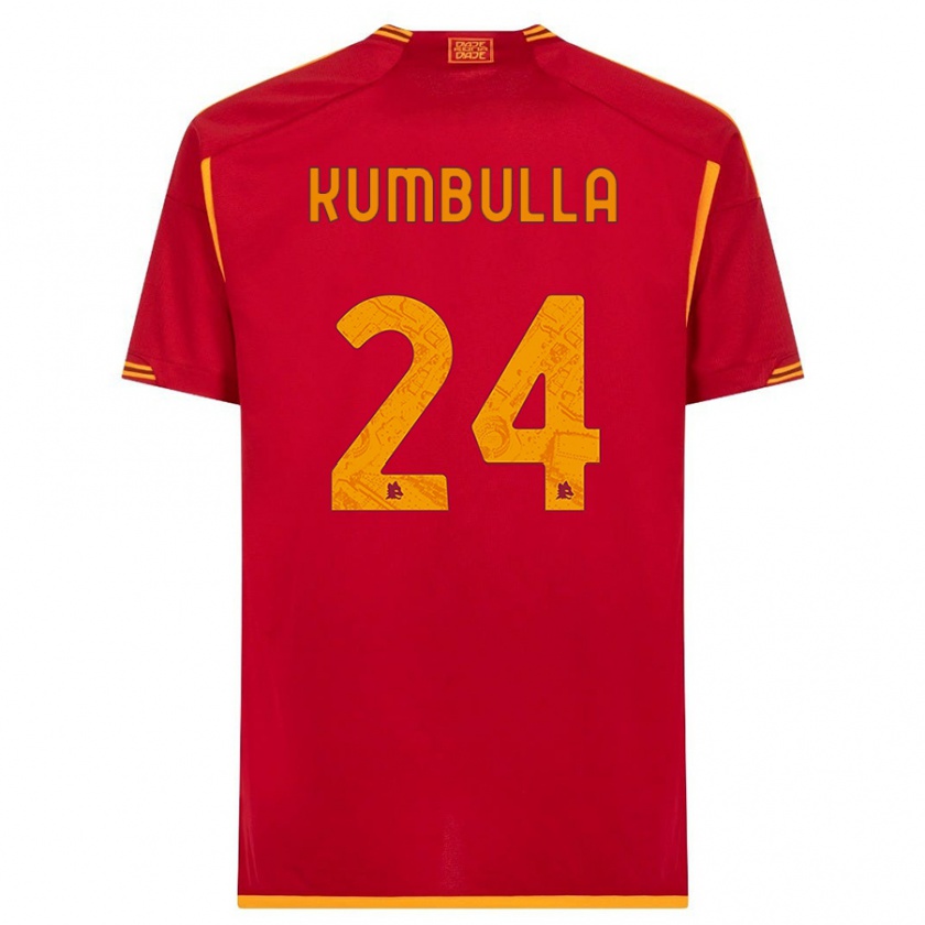 Kandiny Homme Maillot Marash Kumbulla #24 Rouge Tenues Domicile 2023/24 T-Shirt