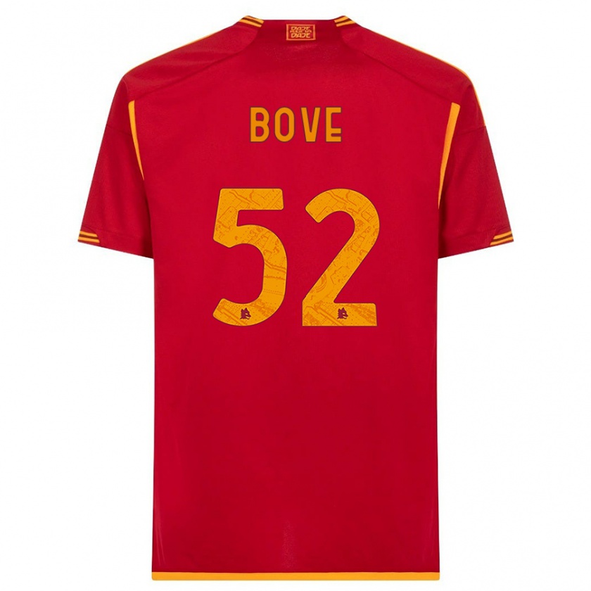 Kandiny Homme Maillot Edoardo Bove #52 Rouge Tenues Domicile 2023/24 T-Shirt