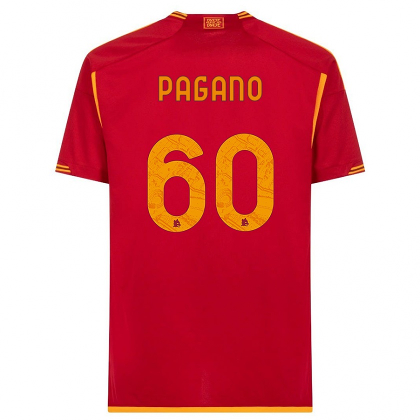 Kandiny Homme Maillot Riccardo Pagano #60 Rouge Tenues Domicile 2023/24 T-Shirt