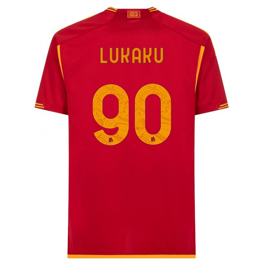Kandiny Homme Maillot Romelu Lukaku #90 Rouge Tenues Domicile 2023/24 T-Shirt