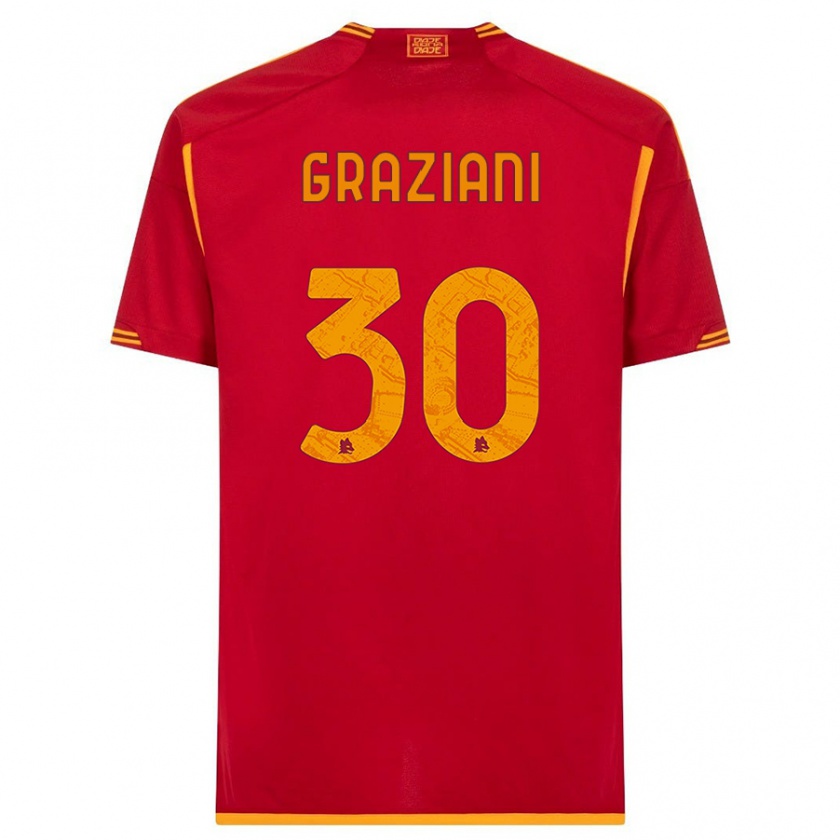 Kandiny Homme Maillot Leonardo Graziani #30 Rouge Tenues Domicile 2023/24 T-Shirt
