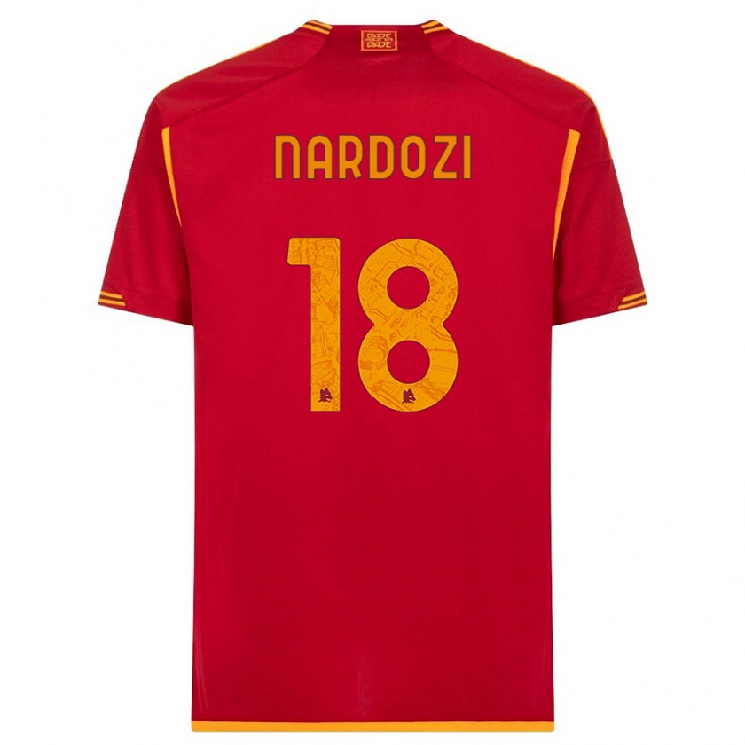 Kandiny Homme Maillot Manuel Nardozi #18 Rouge Tenues Domicile 2023/24 T-Shirt